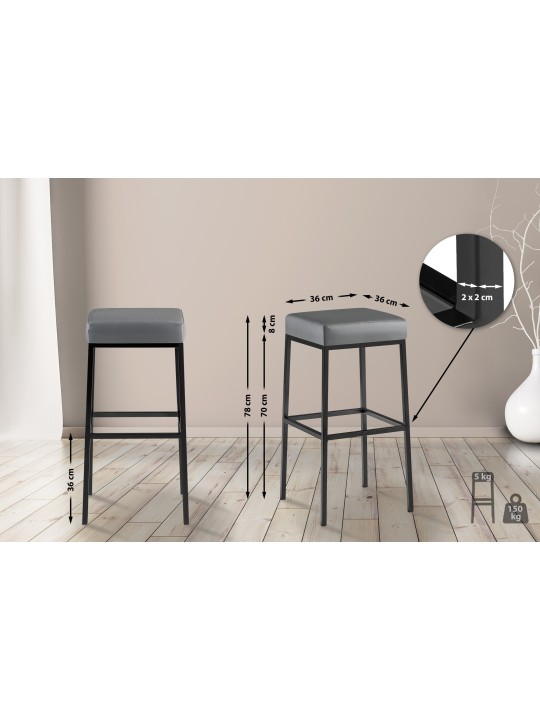 Bárszék Montreal B80, szürke