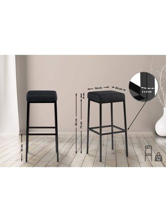 Bárszék Montreal B85 szövet, sötétszürke