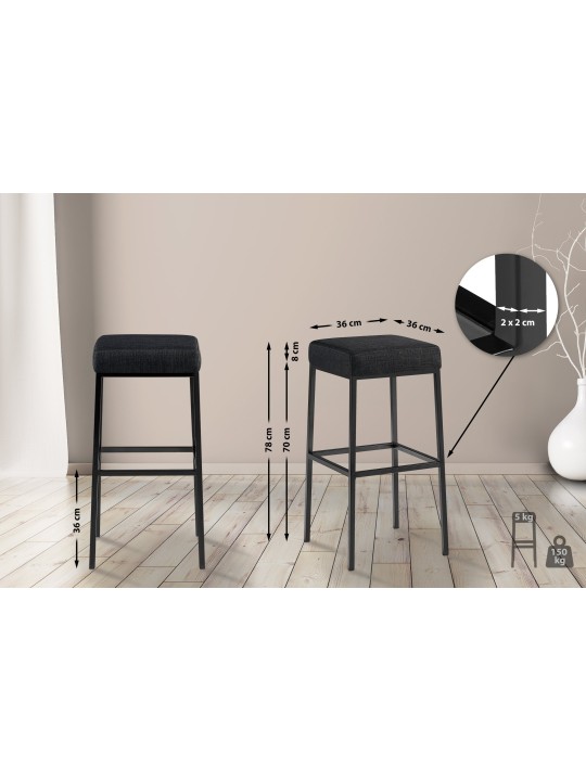 Bárszék Montreal B80 szövet, sötétszürke