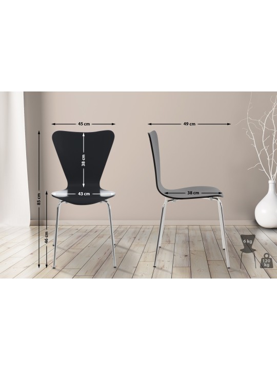 2 db Calisto látogatói szék készlet, fekete