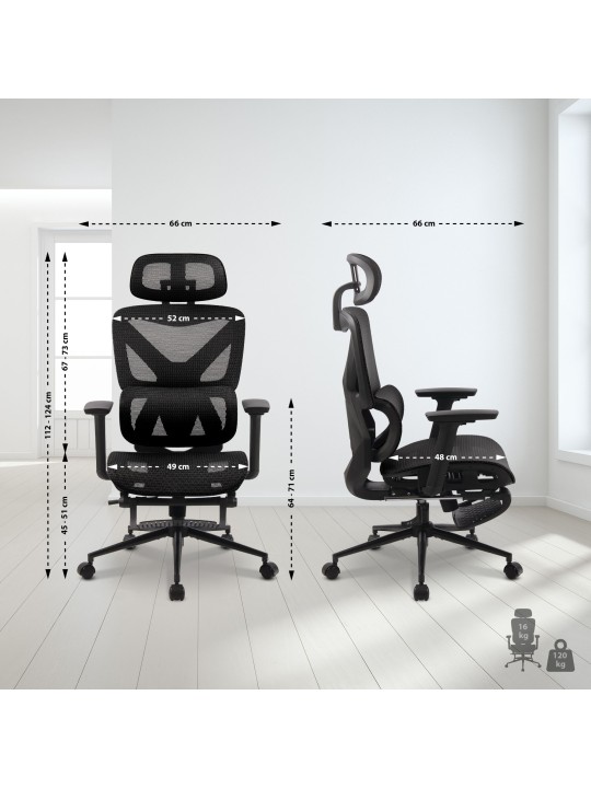 Reston irodai szék, fekete/fekete