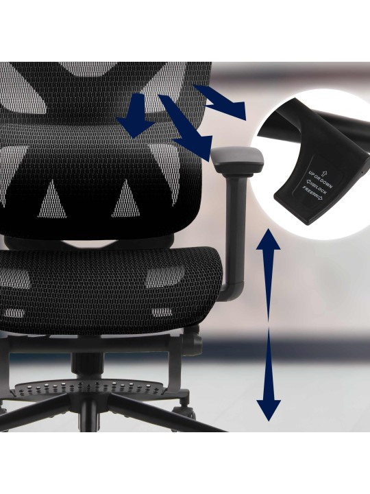 Reston irodai szék, fekete/fekete