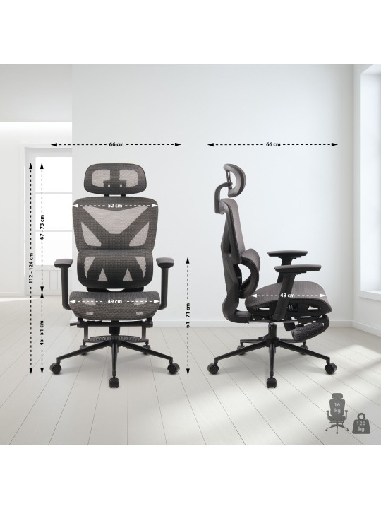 Reston irodai szék, fekete/szürke