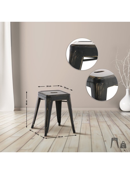 Antik Armin szék, fekete-arany