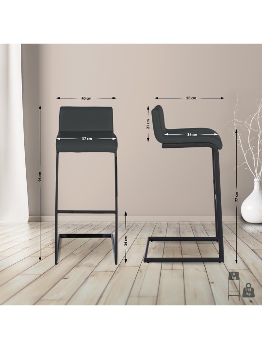 Bárszék Newport műbőr B, sötétszürke