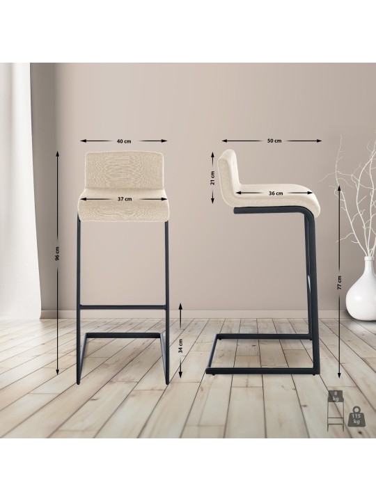 Bárszék Newport szövet B, krém