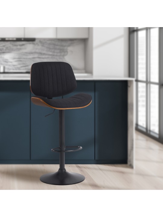 Bárszék Clawson szövet, dió/fekete