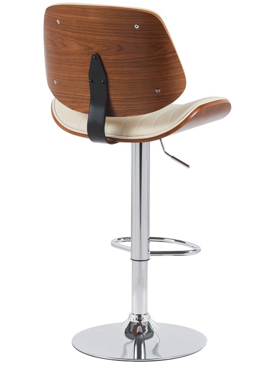 Bárszék Clawson műbőr króm, dió/krém