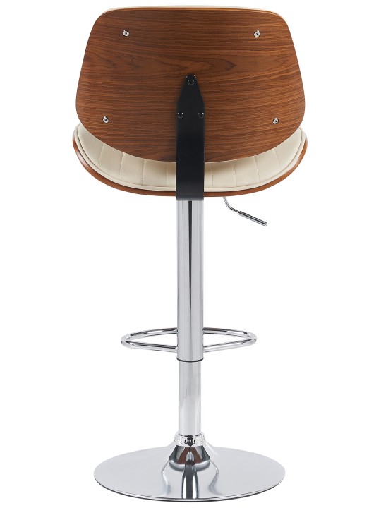 Bárszék Clawson műbőr króm, dió/krém