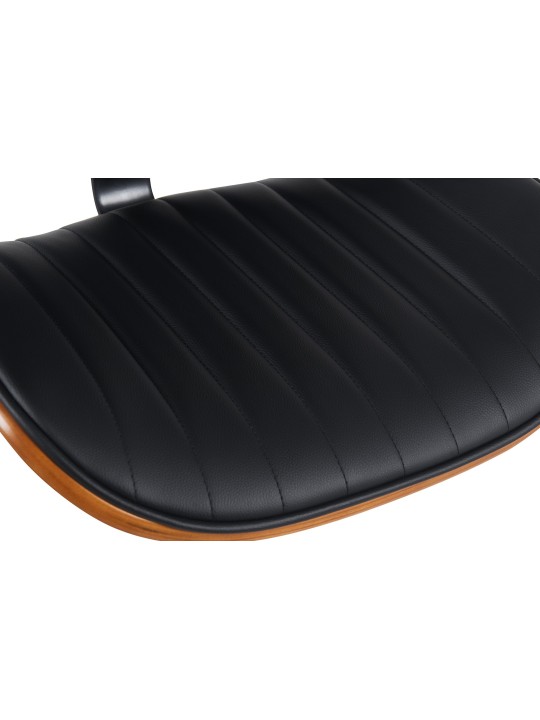 Bárszék Clawson műbőr króm, dió/fekete