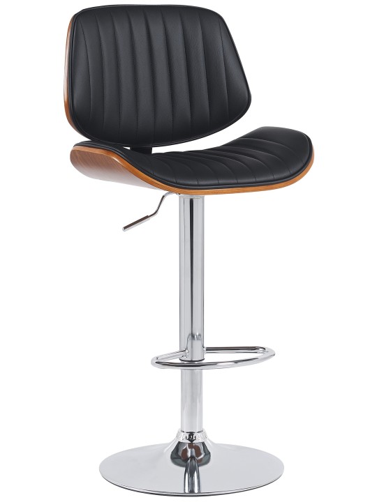 Bárszék Clawson műbőr króm, dió/fekete