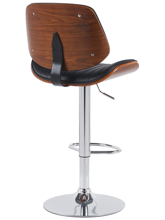 Bárszék Clawson műbőr króm, dió/fekete