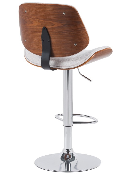 Bárszék Clawson szövet króm, dió/krém