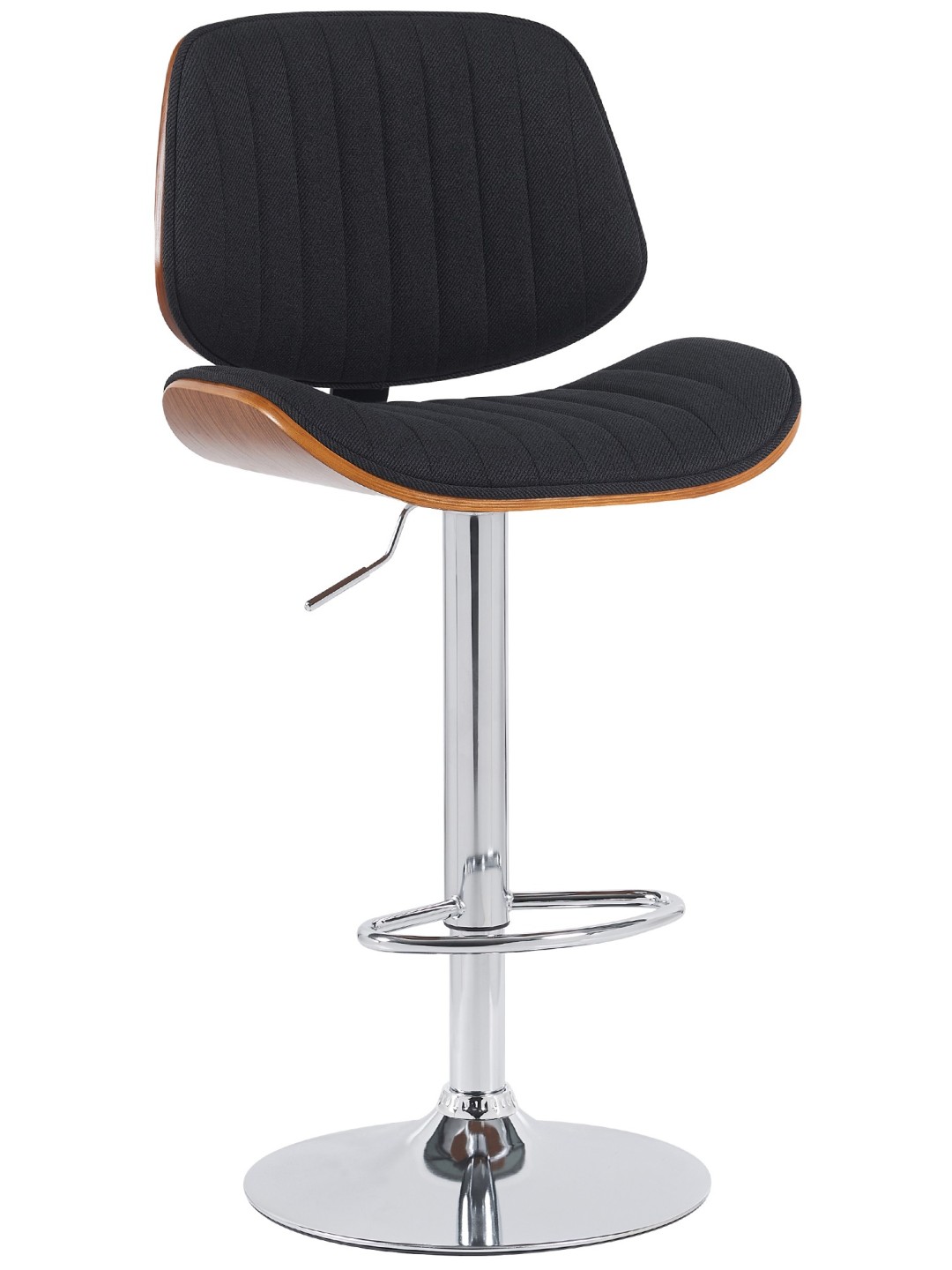 Bárszék Clawson szövet króm, dió/fekete