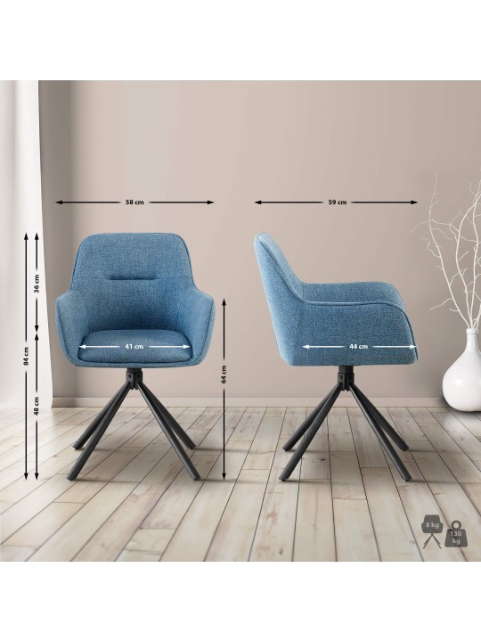 Szék Tipton szövet, kék Szék Tipton szövet, kék