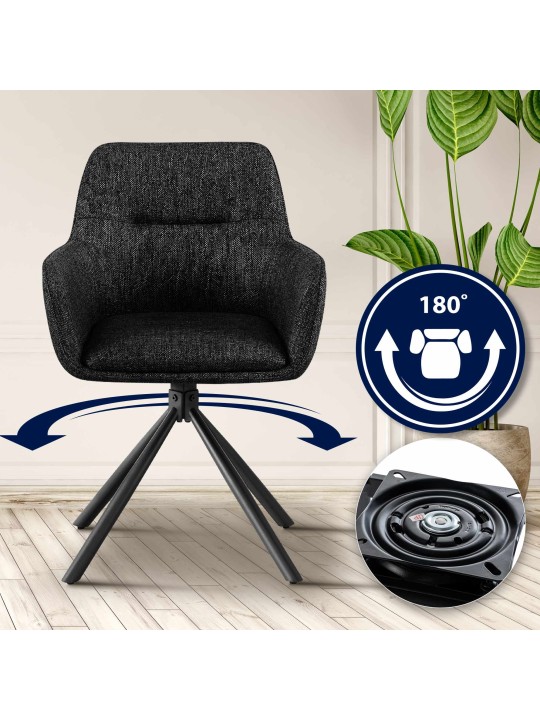 Szék Tipton szövet, fekete