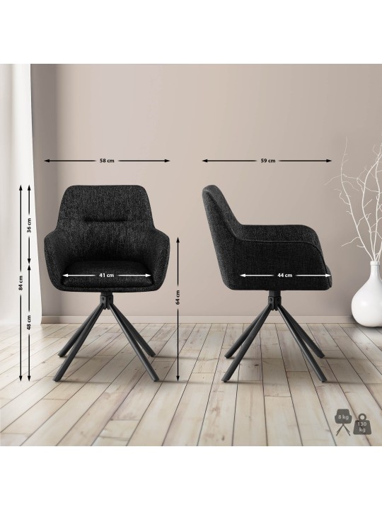 Szék Tipton szövet, fekete