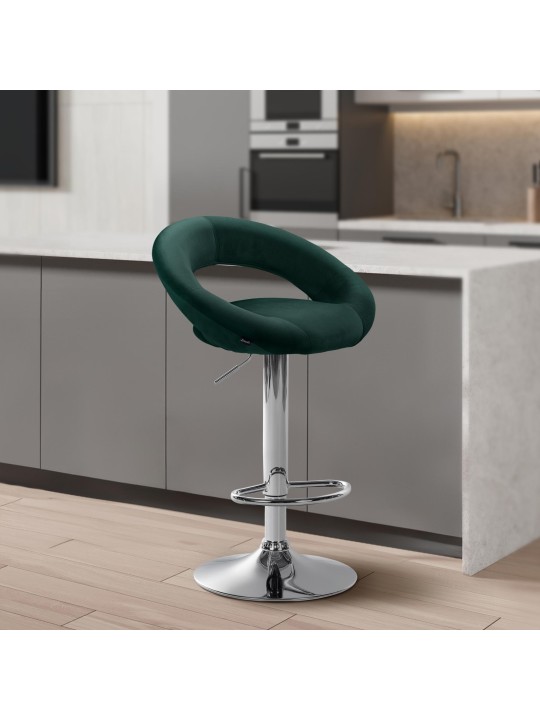 Bárszék Olinda bársony króm, zöld