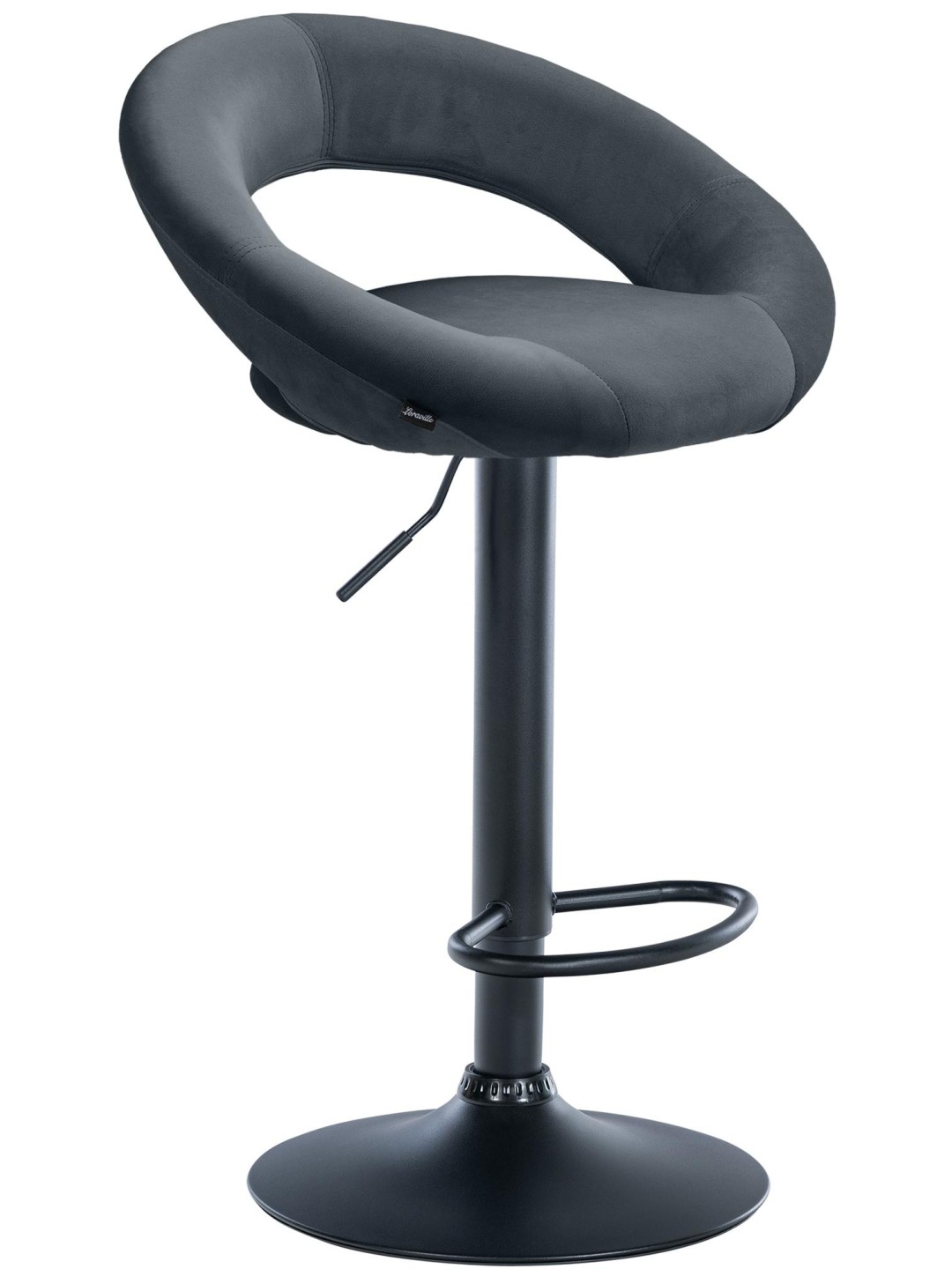 Bárszék Olinda bársony, sötétszürke