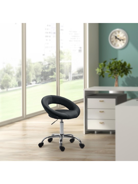 Olinda bársony munkaszék, fekete