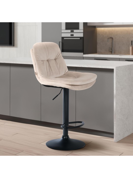 Bárszék Laurel bársony, krém