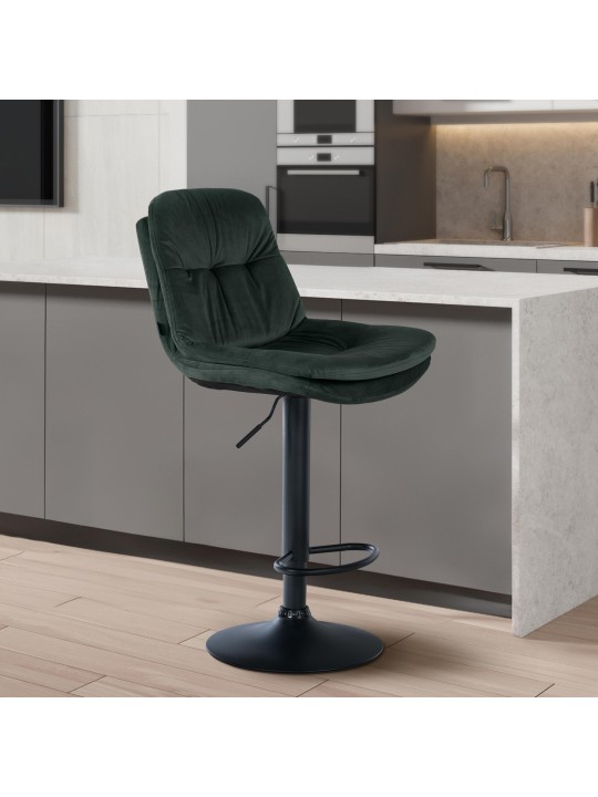 Bárszék Laurel bársony, sötétzöld