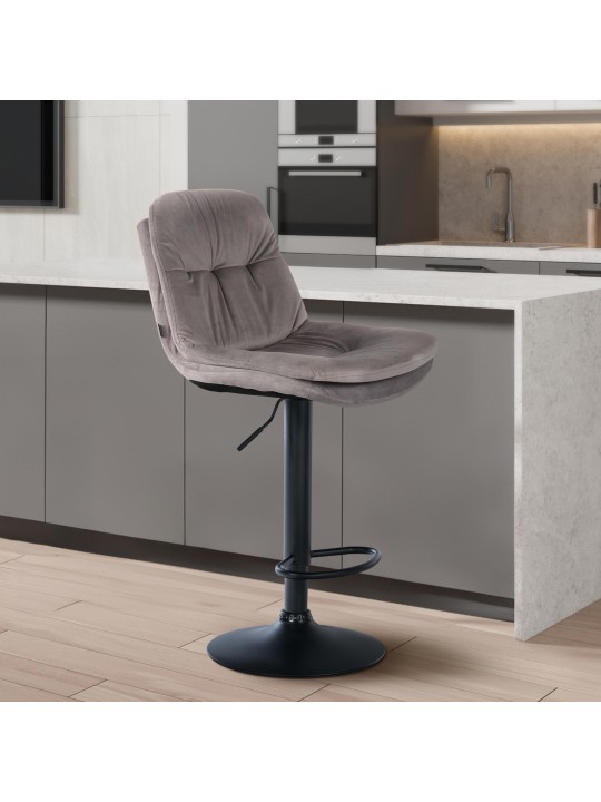 Bárszék Laurel bársony, szürke