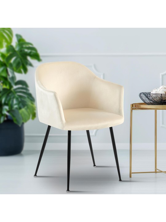 Jaysie bársony étkezőszék, krém Jaysie bársony étkezőszék, krém