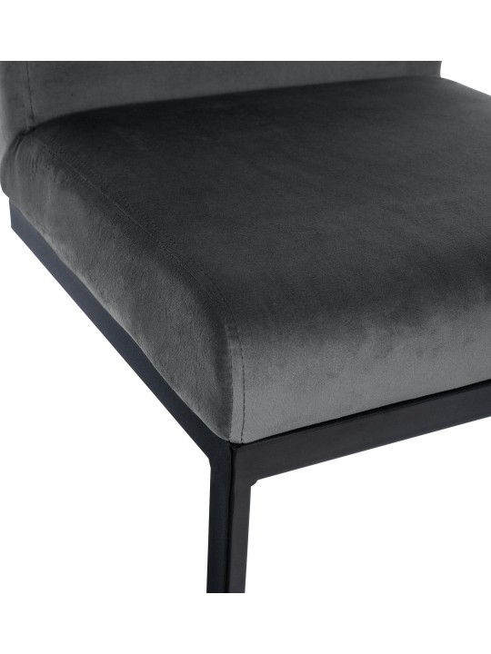 Bárszék Hopewell bársony B, sötétszürke