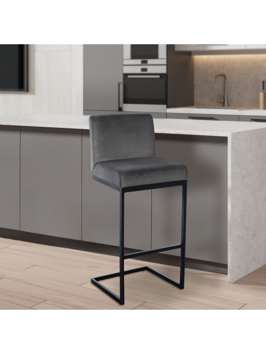 Bárszék Hopewell bársony B, szürke