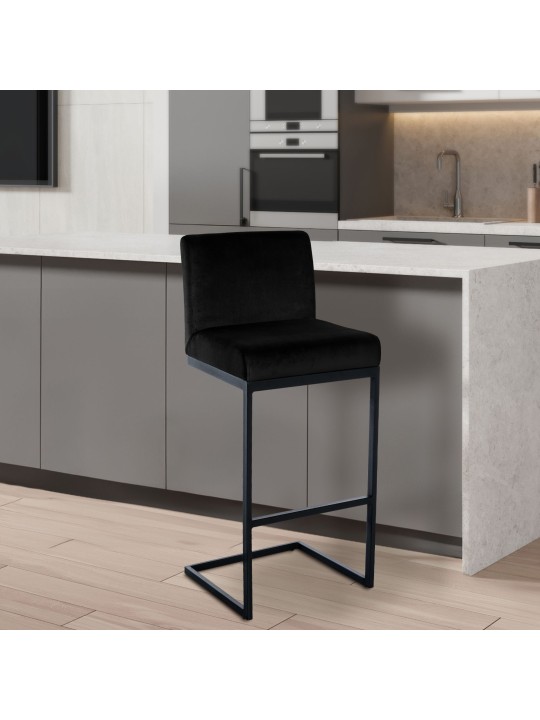 Bárszék Hopewell bársony B, fekete