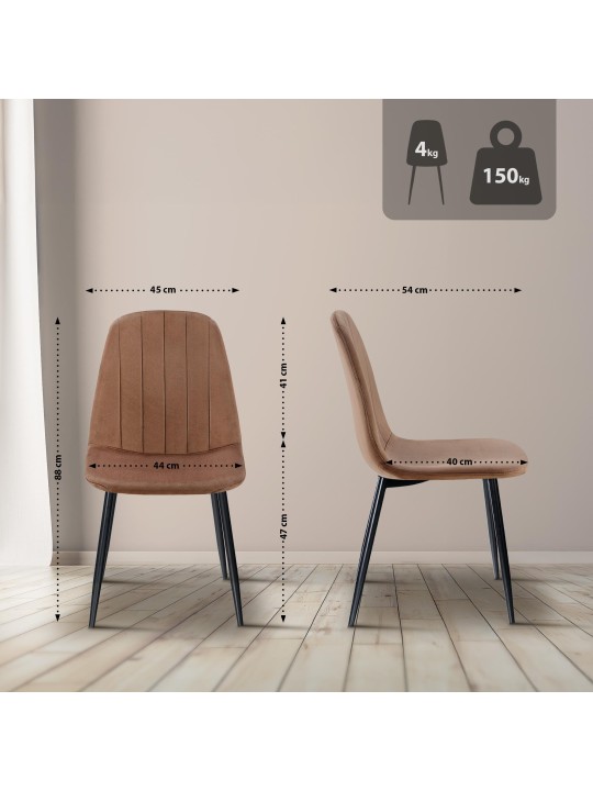 Baxter bársony étkezőszék, barna