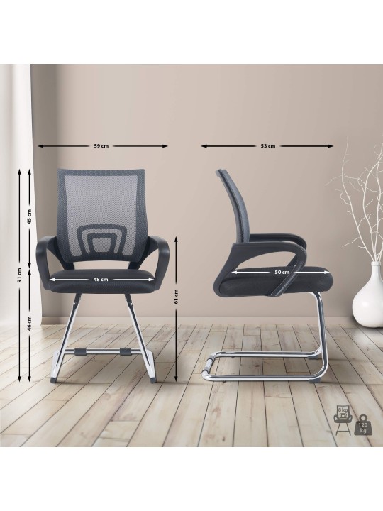 Eureka látogatói szék, szürke