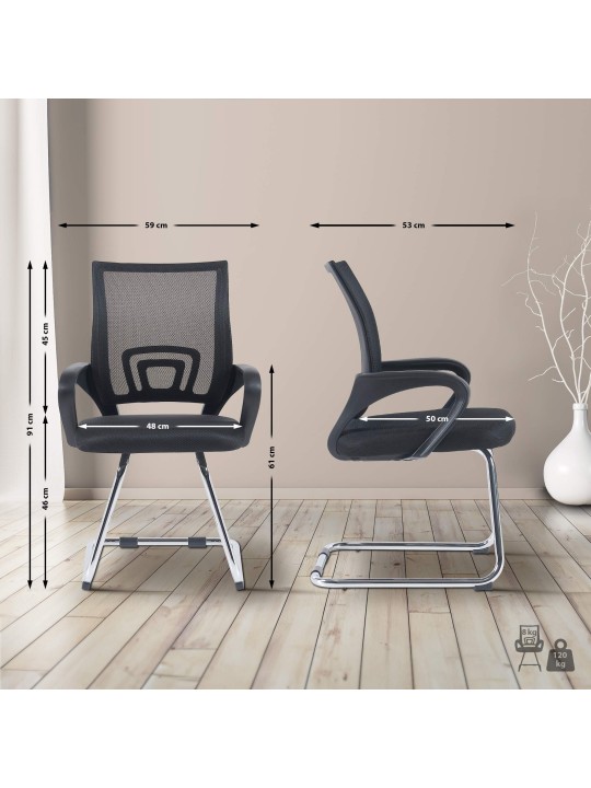 2 db Eureka látogatói szék készlet, fekete