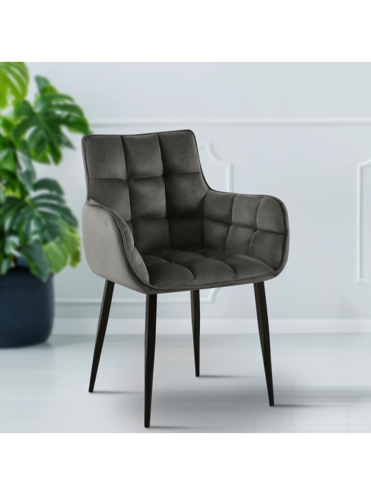 Szék Tirana bársony, antracit