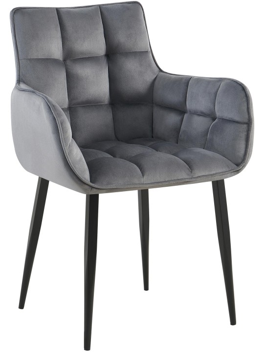 Szék Tirana bársony, sötétszürke