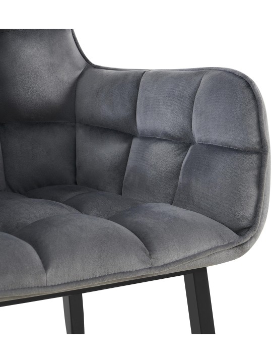 Szék Tirana bársony, sötétszürke