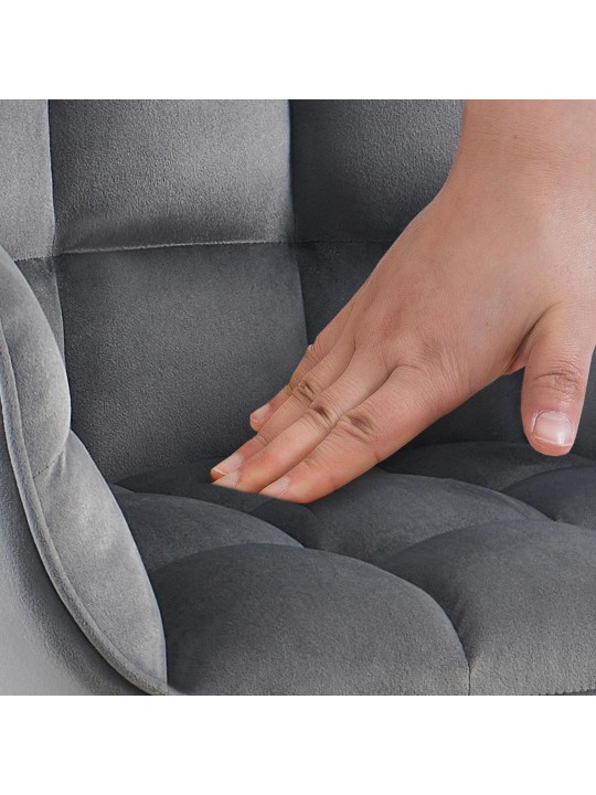 Szék Tirana bársony, sötétszürke