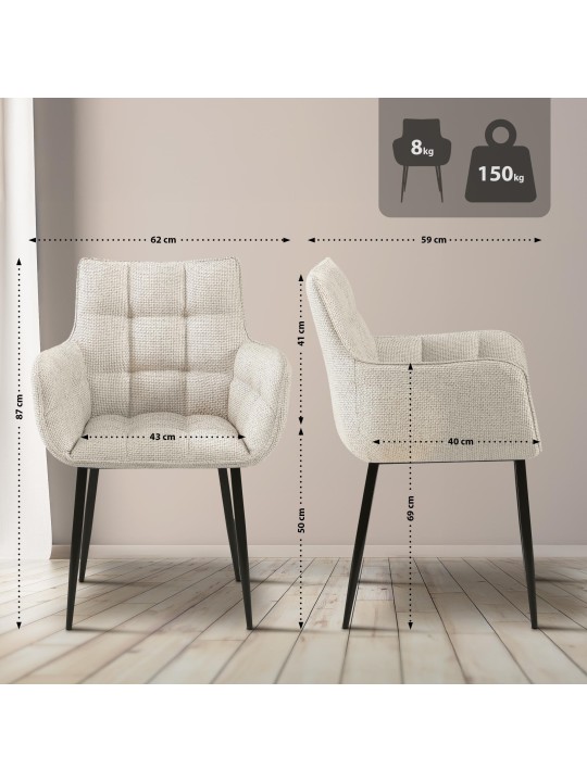 Szék Tirana szövet, elefántcsont