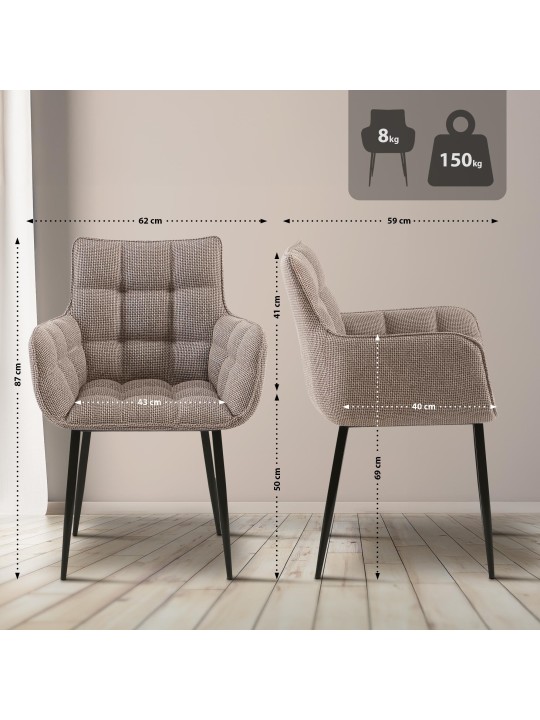 Szék Tirana szövet, terrakotta barna