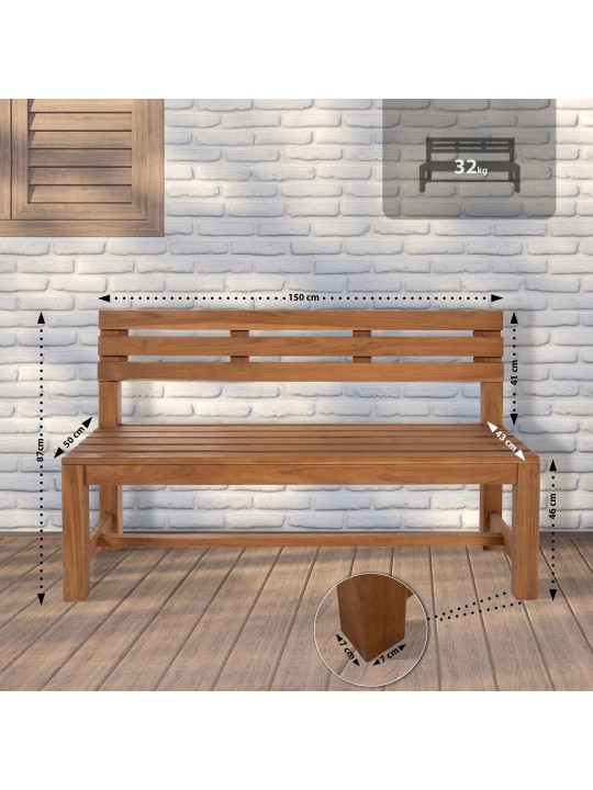 Augusta teak pad 150 cm, teak