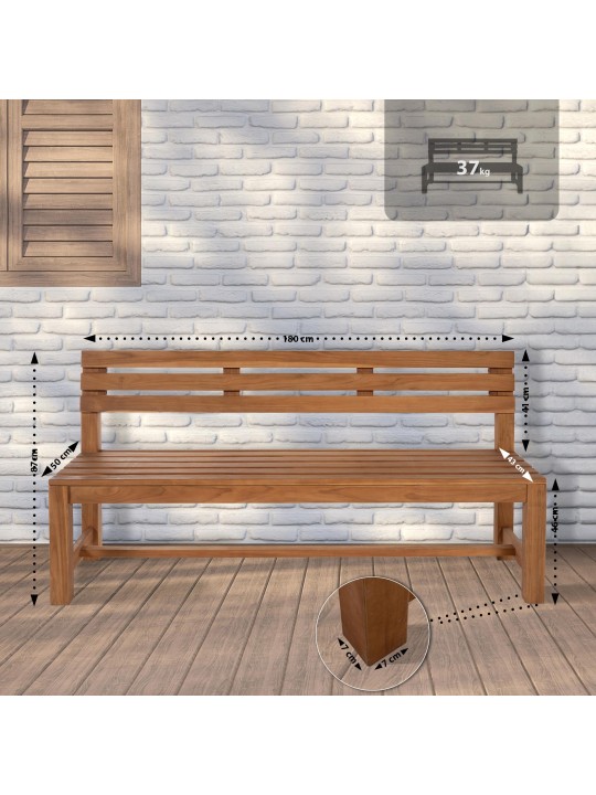 Augusta teak pad 180 cm, teak