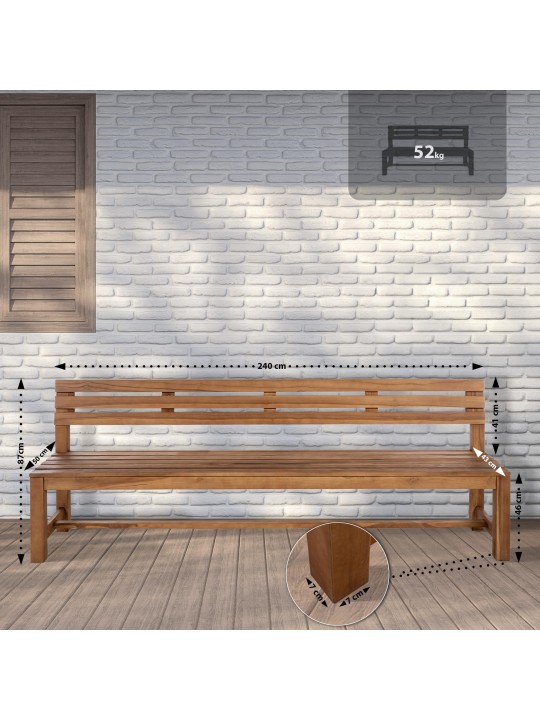 Augusta teak pad 240 cm, teak