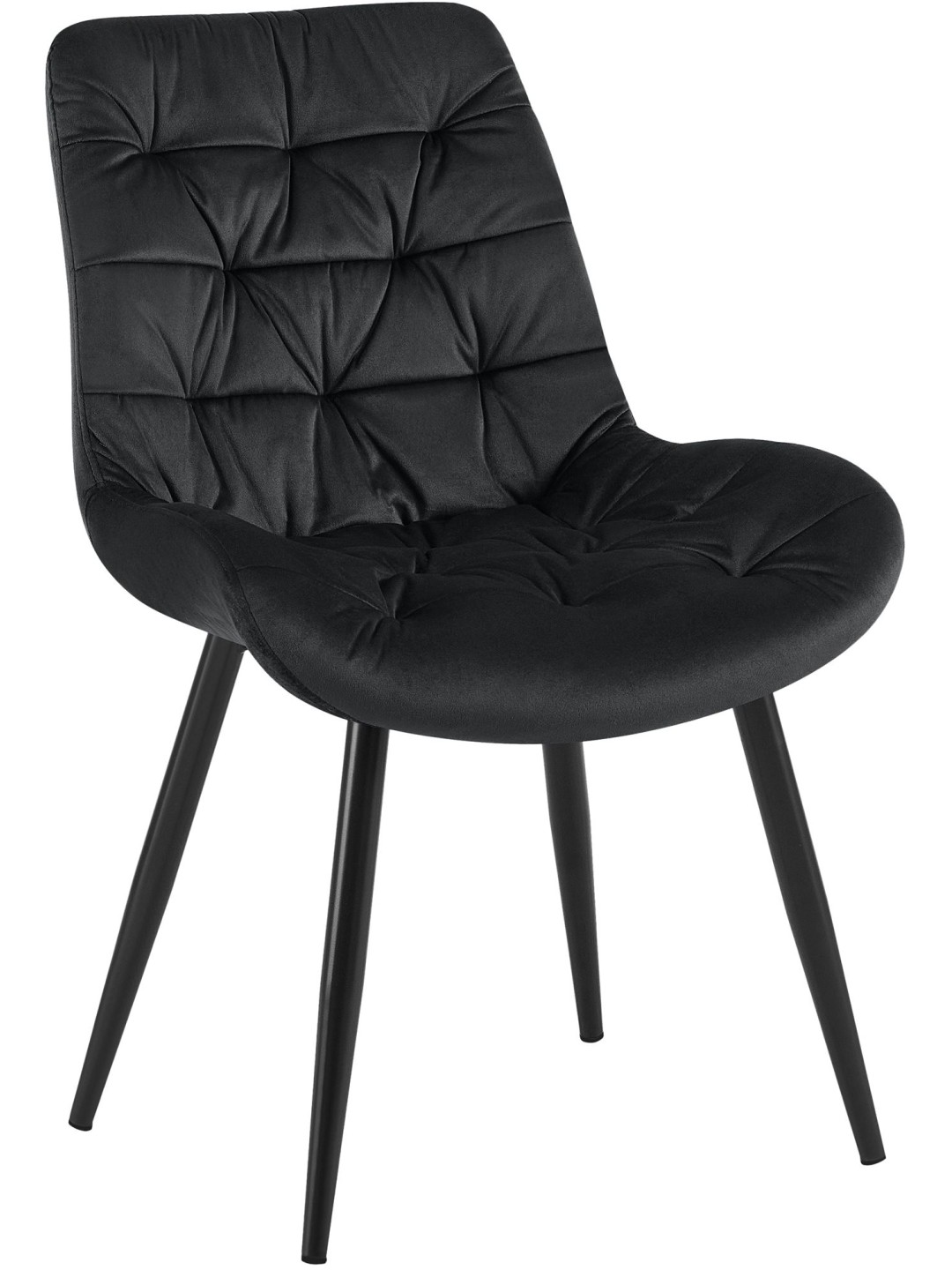 Rossford bársony étkezőszék, fekete