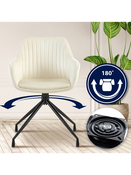 Welby bársony étkezőszék, krém