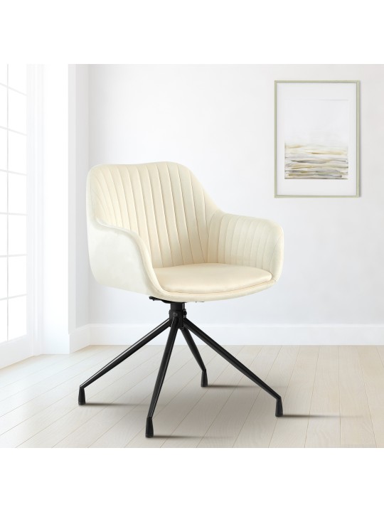 Welby bársony étkezőszék, krém