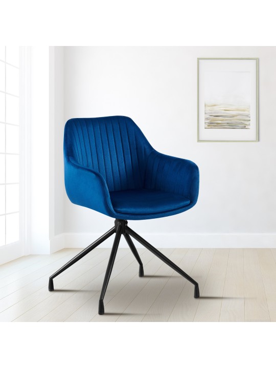 Welby bársony étkezőszék, sötétkék