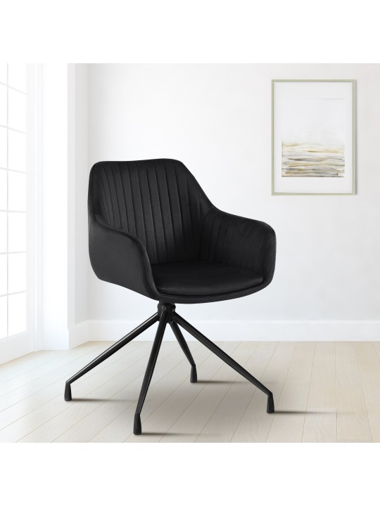 Welby bársony étkezőszék, fekete