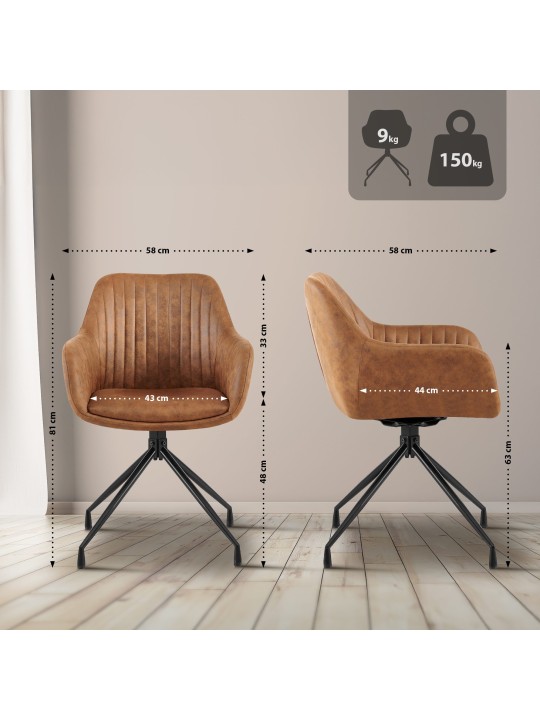 Welby vintage étkezőszék, világosbarna