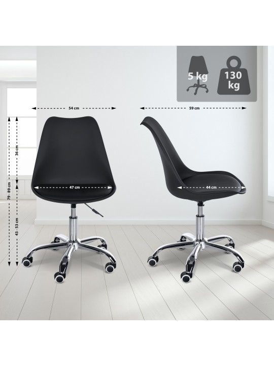 Laflin munkaszék, fekete